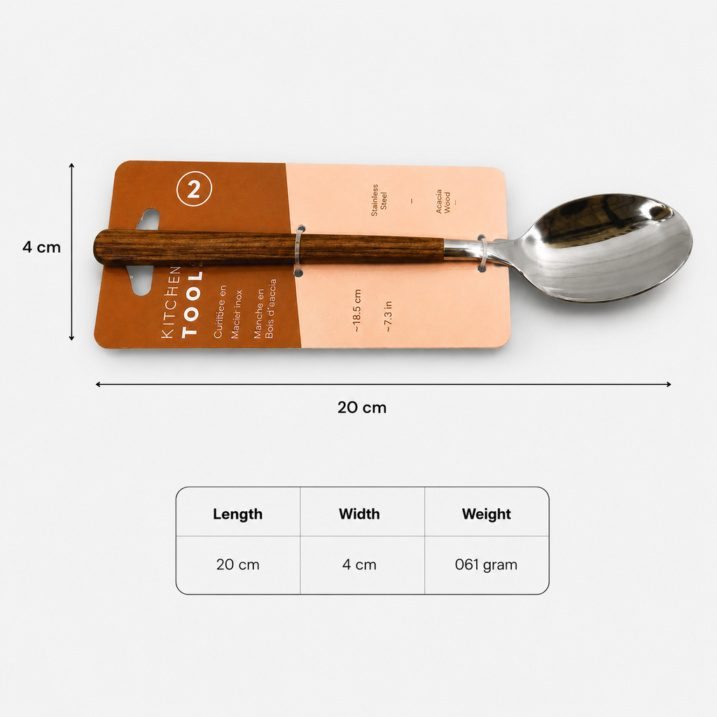 Wooden Handle Stainless Steel Soup Spoon(YM1467)