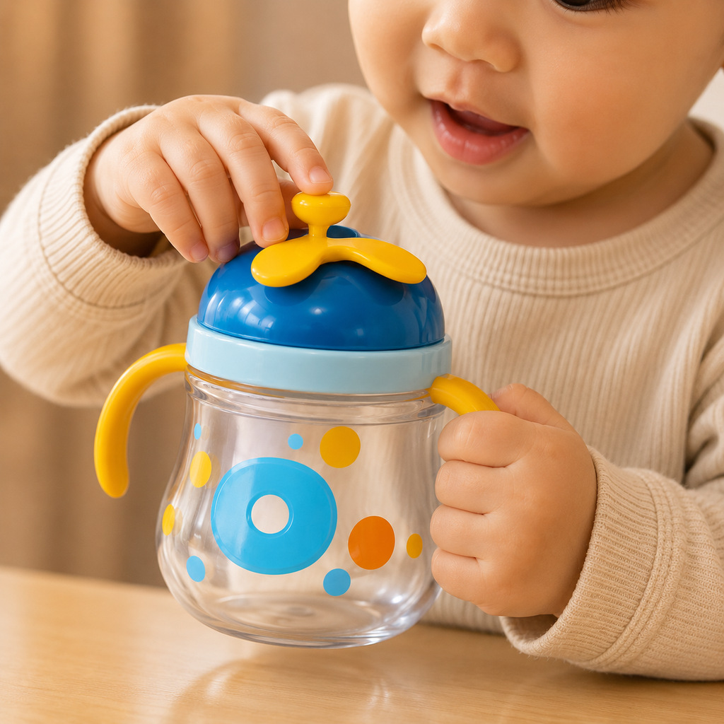 Blue Kids Water Bottle with Dual Handles(YM495)