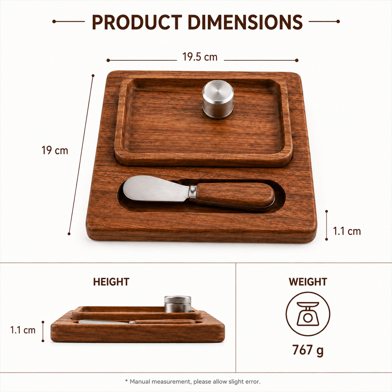 Premium Wooden Butter & Cheese Serving Board Set (YM2406)