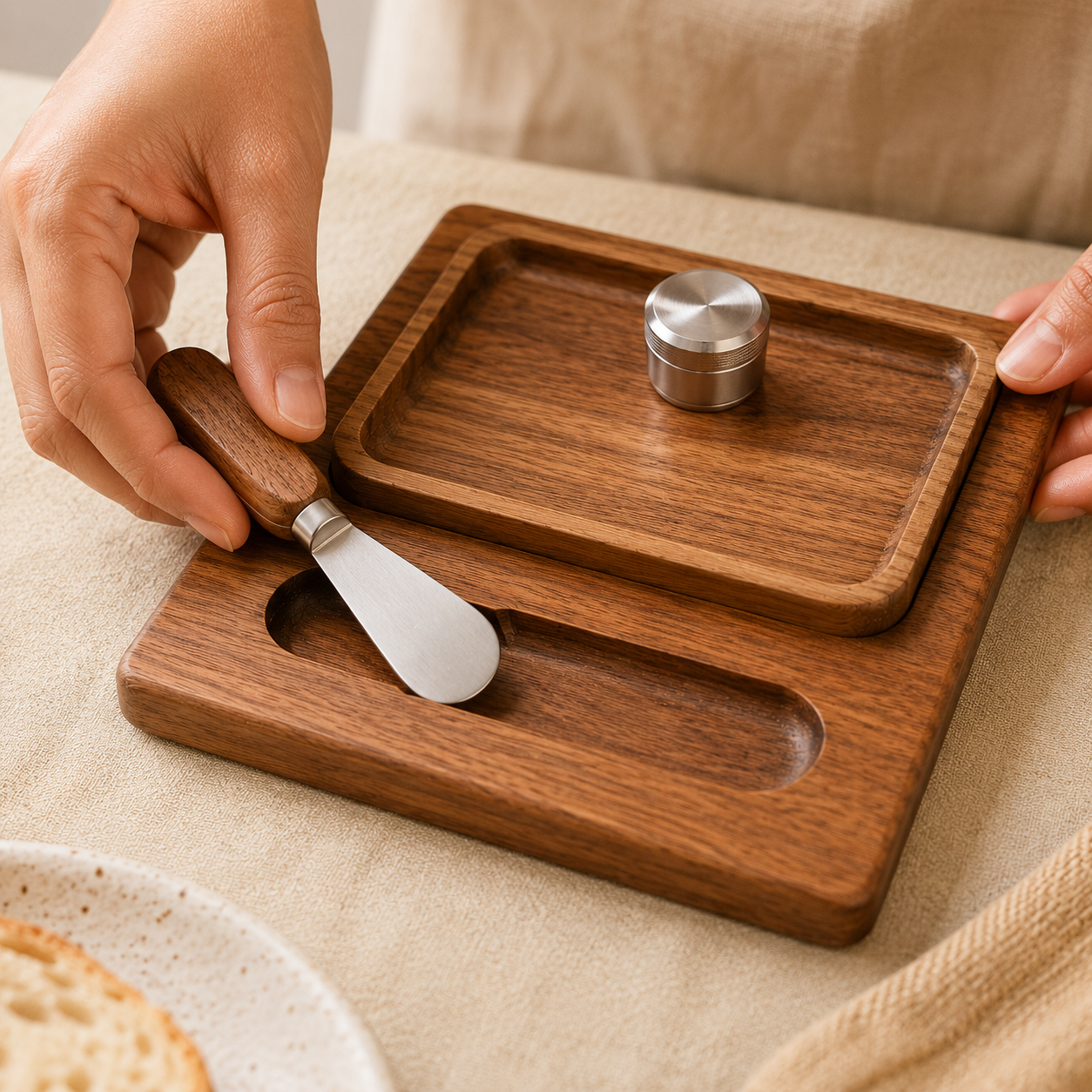 Premium Wooden Butter & Cheese Serving Board Set (YM2406)