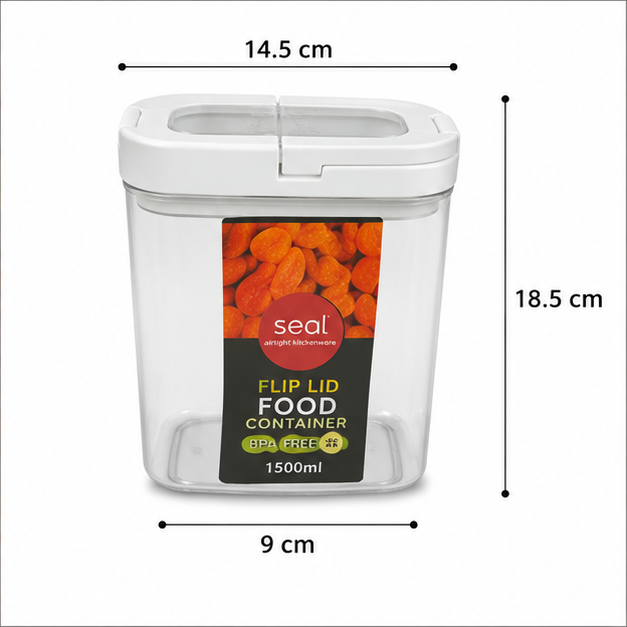 Flip-Lid Airtight Food Storage Container – 1500ml (YM2736)
