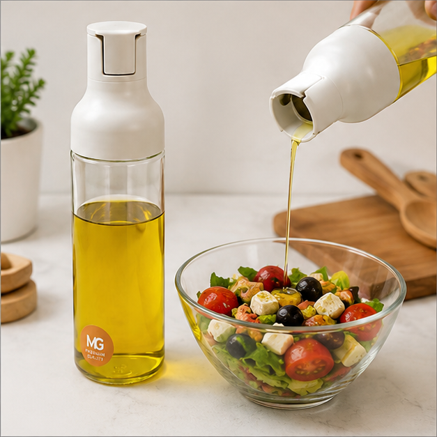 Glass Oil Dispenser Bottle with Flip-Top Pour Spout (YM2759)