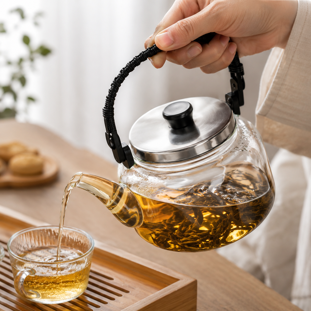 Transparent Glass Tea Kettle(YM1548)