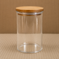 Clear Glass Storage Jar with Bamboo Airtight Lid(YM2470)