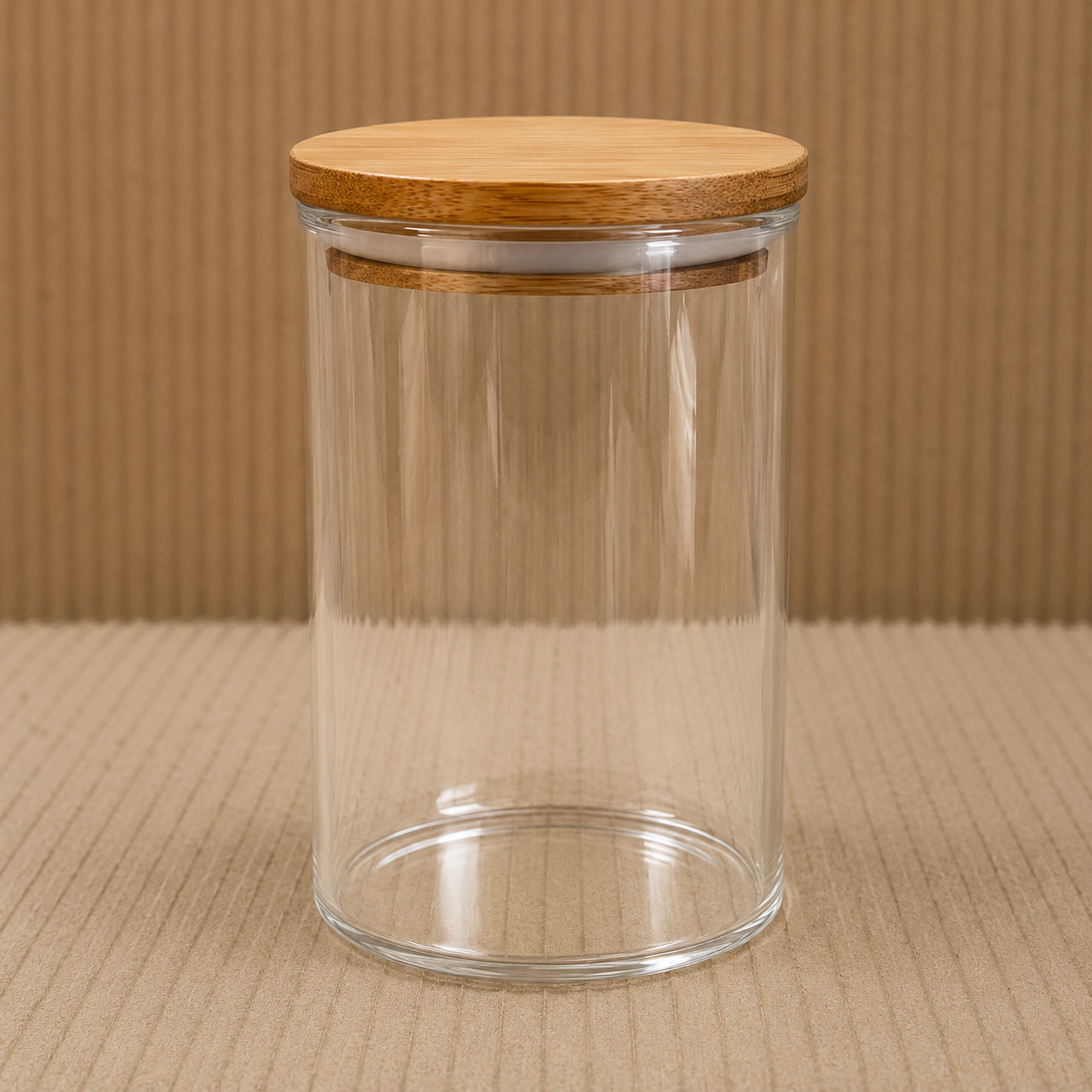 Clear Glass Storage Jar with Bamboo Airtight Lid(YM2470)
